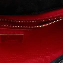 Christian Louboutin Black Patent Leather Riviera Flap Clutch