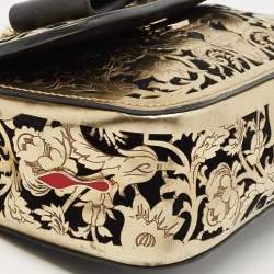 مملوكة مسبقًا Christian Louboutin Gold/Black Leather Mini Spiked Sweet Charity Bag