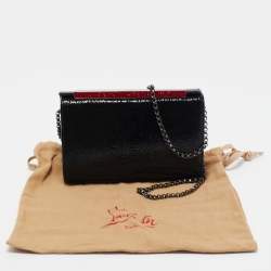  Christian Louboutin Black Patent Leather Small Vanite Chain Clutch