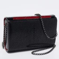  Christian Louboutin Black Patent Leather Small Vanite Chain Clutch
