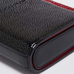  Christian Louboutin Black Patent Leather Small Vanite Chain Clutch