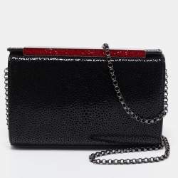  Christian Louboutin Black Patent Leather Small Vanite Chain Clutch