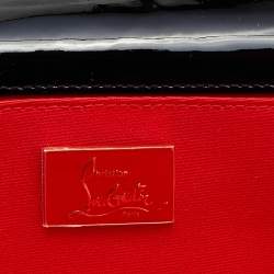 Christian Louboutin Black Patent Leather Pigalle Spikes Flap Clutch