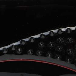 Christian Louboutin Black Patent Leather Pigalle Spikes Flap Clutch