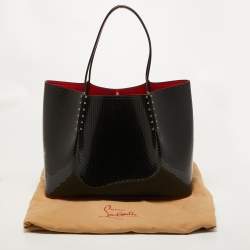 Christian Louboutin Black Embossed Patent Leather Large Cabarock Tote