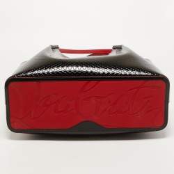 Christian Louboutin Black Embossed Patent Leather Large Cabarock Tote