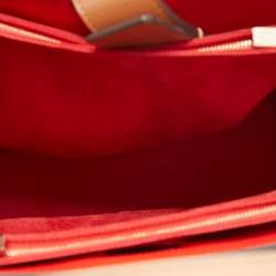 Christian Louboutin Tan/Red Leather and Patent Large Paloma Tote