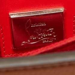 Christian Louboutin Tan/Red Leather and Patent Large Paloma Tote