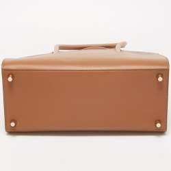 Christian Louboutin Tan/Red Leather and Patent Large Paloma Tote