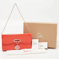 Christian Louboutin Orange Patent Leather Riviera Clutch