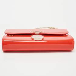 Christian Louboutin Orange Patent Leather Riviera Clutch