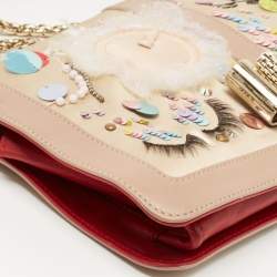 Christian Louboutin Multicolor Satin and Leather Sweet Charity Make Up Clutch Bag