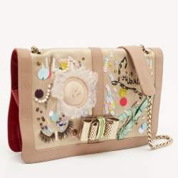 Christian Louboutin Multicolor Satin and Leather Sweet Charity Make Up Clutch Bag