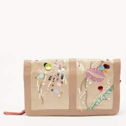 Christian Louboutin Multicolor Satin and Leather Sweet Charity Make Up Clutch Bag