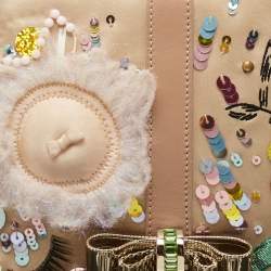 Christian Louboutin Multicolor Satin and Leather Sweet Charity Make Up Clutch Bag