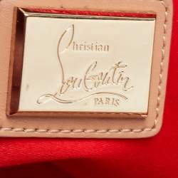 Christian Louboutin Beige Leather Triloubi Spiked Shoulder Bag