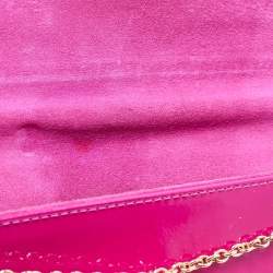 Christian Louboutin Dark Pink Patent Leather Riviera Clutch Bag