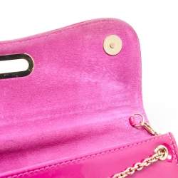 Christian Louboutin Dark Pink Patent Leather Riviera Clutch Bag