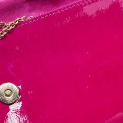 Christian Louboutin Dark Pink Patent Leather Riviera Clutch Bag