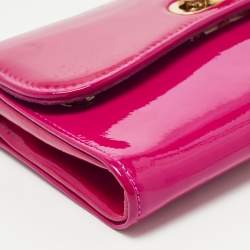 Christian Louboutin Dark Pink Patent Leather Riviera Clutch Bag