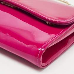 Christian Louboutin Dark Pink Patent Leather Riviera Clutch Bag
