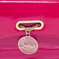 Christian Louboutin Dark Pink Patent Leather Riviera Clutch Bag
