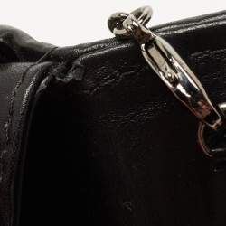 Christian Louboutin Black/Beige Tiger Print Raffia and Leather Riviera Chain Clutch