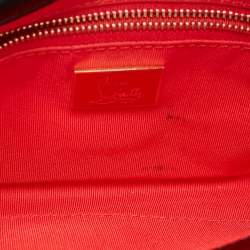 Christian Louboutin Black/Beige Tiger Print Raffia and Leather Riviera Chain Clutch