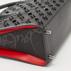 Christian Louboutin Black/Red Leather Medium Spike Paloma Tote