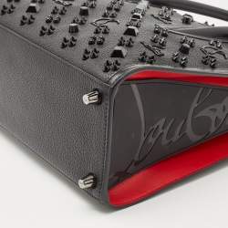 Christian Louboutin Black/Red Leather Medium Spike Paloma Tote