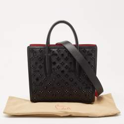 Christian Louboutin Black/Red Leather Medium Spike Paloma Tote