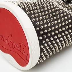 Christian Louboutin Black Satin Studded Marie Jane Bucket Bag