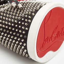 Christian Louboutin Black Satin Studded Marie Jane Bucket Bag