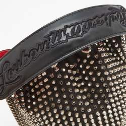 Christian Louboutin Black Satin Studded Marie Jane Bucket Bag