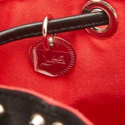 Christian Louboutin Black Satin Studded Marie Jane Bucket Bag