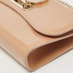 Christian Louboutin Beige Patent Leather Riviera Chain Clutch