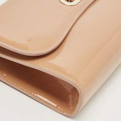 Christian Louboutin Beige Patent Leather Riviera Chain Clutch