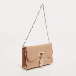 Christian Louboutin Beige Patent Leather Riviera Chain Clutch