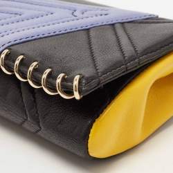 Christian Louboutin Multicolor Leather Spiral Detail Flap Clutch