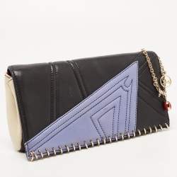 Christian Louboutin Multicolor Leather Spiral Detail Flap Clutch