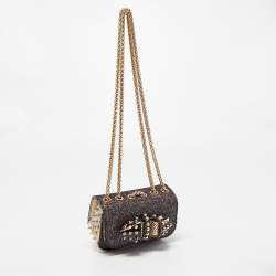 مملوكة مسبقًا Christian Louboutin Multicolor Glitter and Leather Mini Spiked Sweet Charity Crossbody Bag