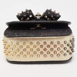 مملوكة مسبقًا Christian Louboutin Multicolor Glitter and Leather Mini Spiked Sweet Charity Crossbody Bag
