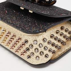مملوكة مسبقًا Christian Louboutin Multicolor Glitter and Leather Mini Spiked Sweet Charity Crossbody Bag