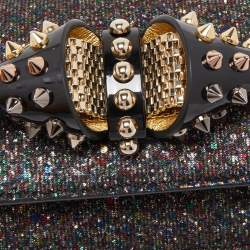 مملوكة مسبقًا Christian Louboutin Multicolor Glitter and Leather Mini Spiked Sweet Charity Crossbody Bag
