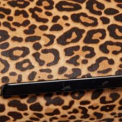 Christian Louboutin Brown/Black Leopard Print Calfhair and Leather Rougissime Crossbody Bag