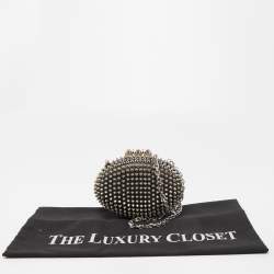 Christian Louboutin Black Leather Spike Mina Chain Clutch