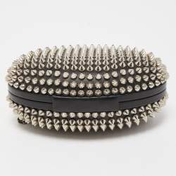 Christian Louboutin Black Leather Spike Mina Chain Clutch