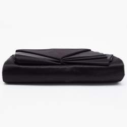 Pre Owned Christian Louboutin Black Satin Bow Clutch