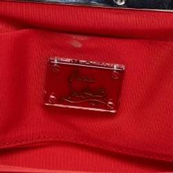 Pre Owned Christian Louboutin Black Satin Bow Clutch