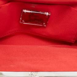Pre Owned Christian Louboutin Black Satin Bow Clutch